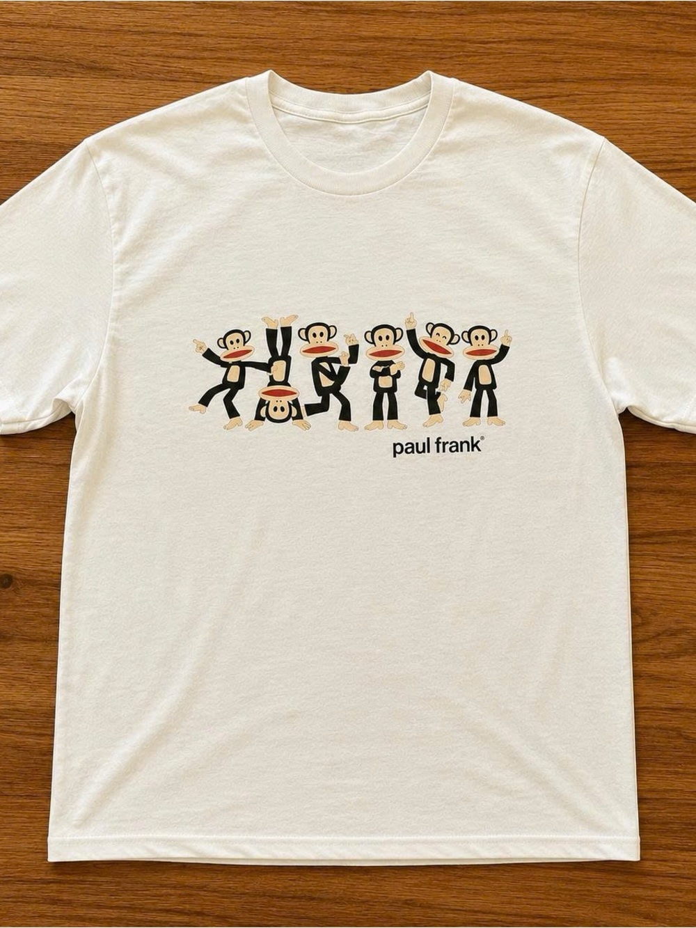 White Paul Frank Monkey Graphic Short Sleeve Tee